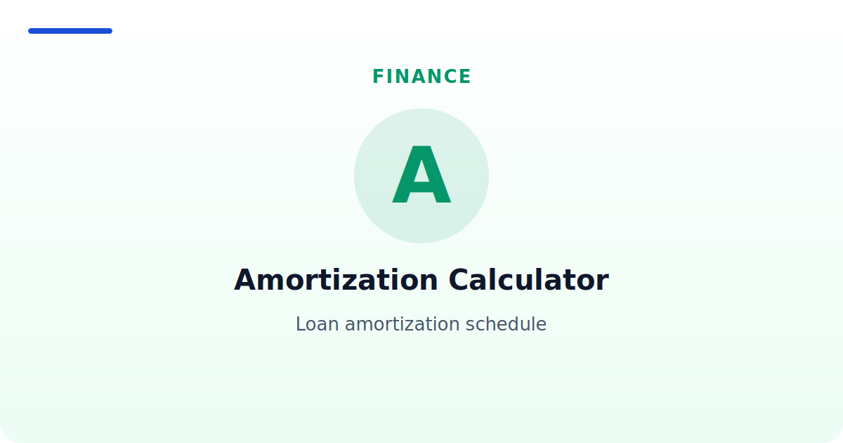 Amortization Calculator — Loan amortization schedule