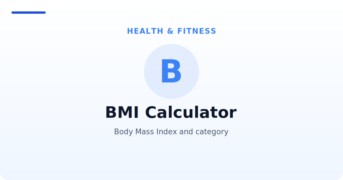 BMI Calculator — Body Mass Index and category