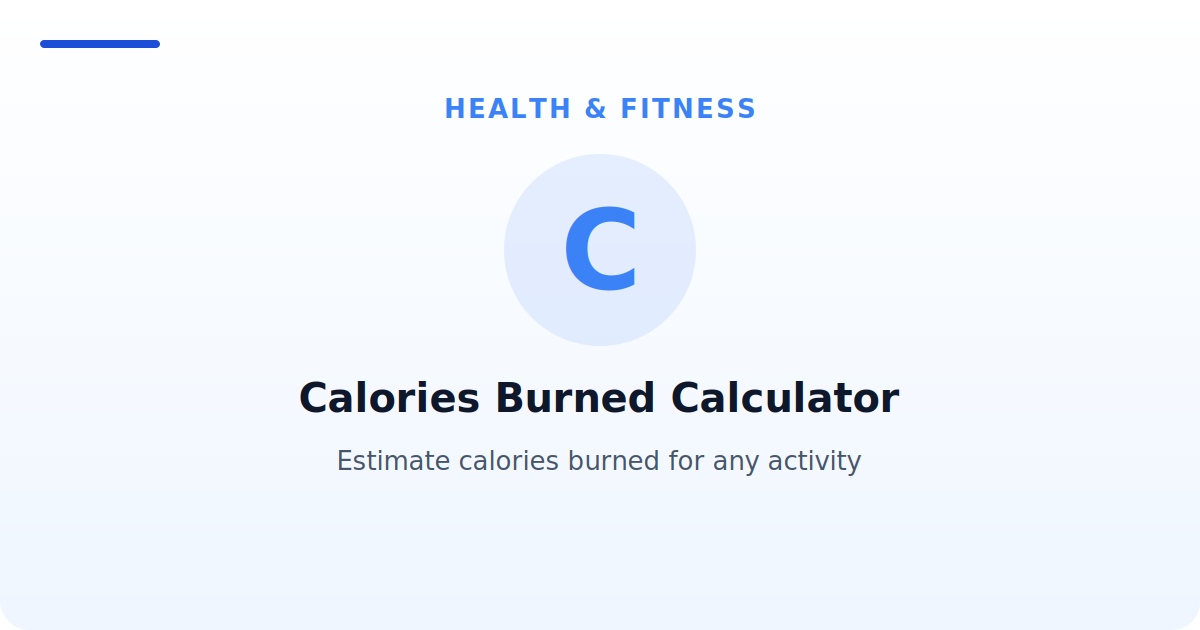 Calories Burned Calculator — Estimate calories burned for any activity