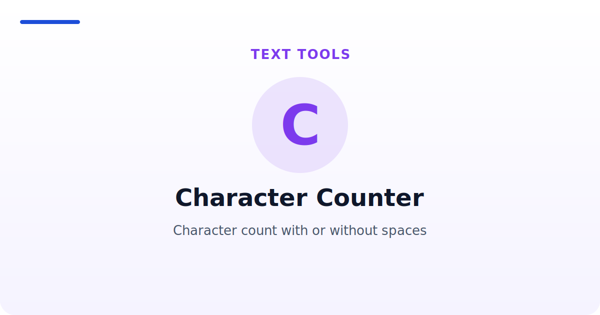 Character Counter — Character count with or without spaces