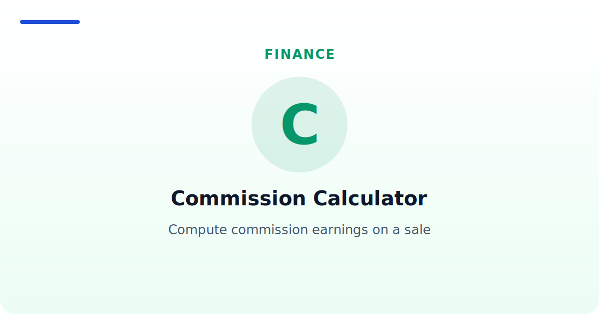 Commission Calculator — Compute commission earnings on a sale