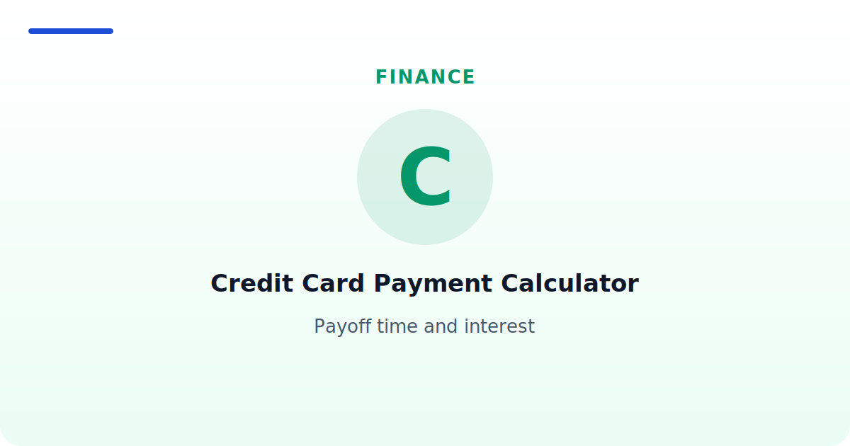 Credit Card Payment Calculator — Payoff time and interest