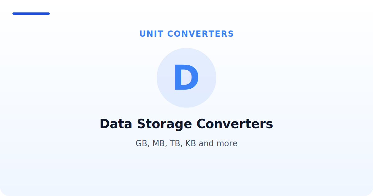 Data Storage Converters — GB, MB, TB, KB and more