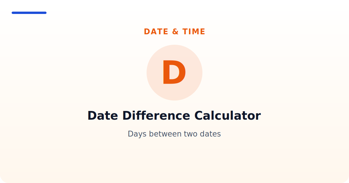 Date Difference Calculator — Days between two dates