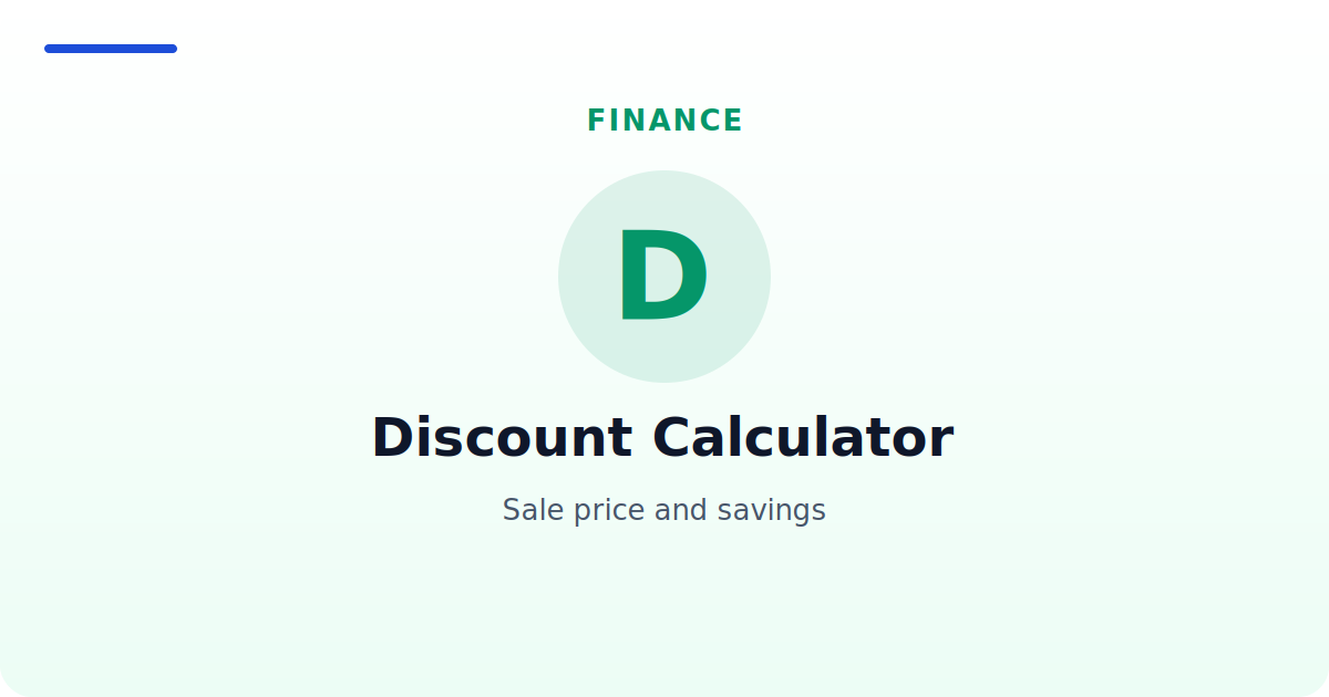 Discount Calculator — Sale price and savings