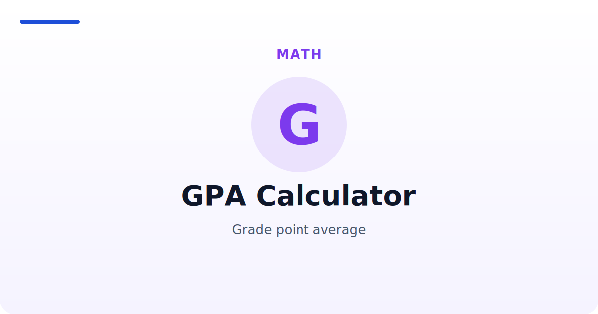 GPA Calculator — Grade point average