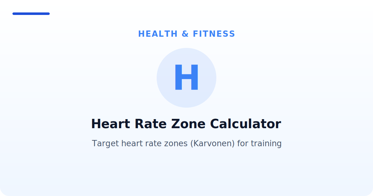 Heart Rate Zone Calculator — Target heart rate zones (Karvonen) for training