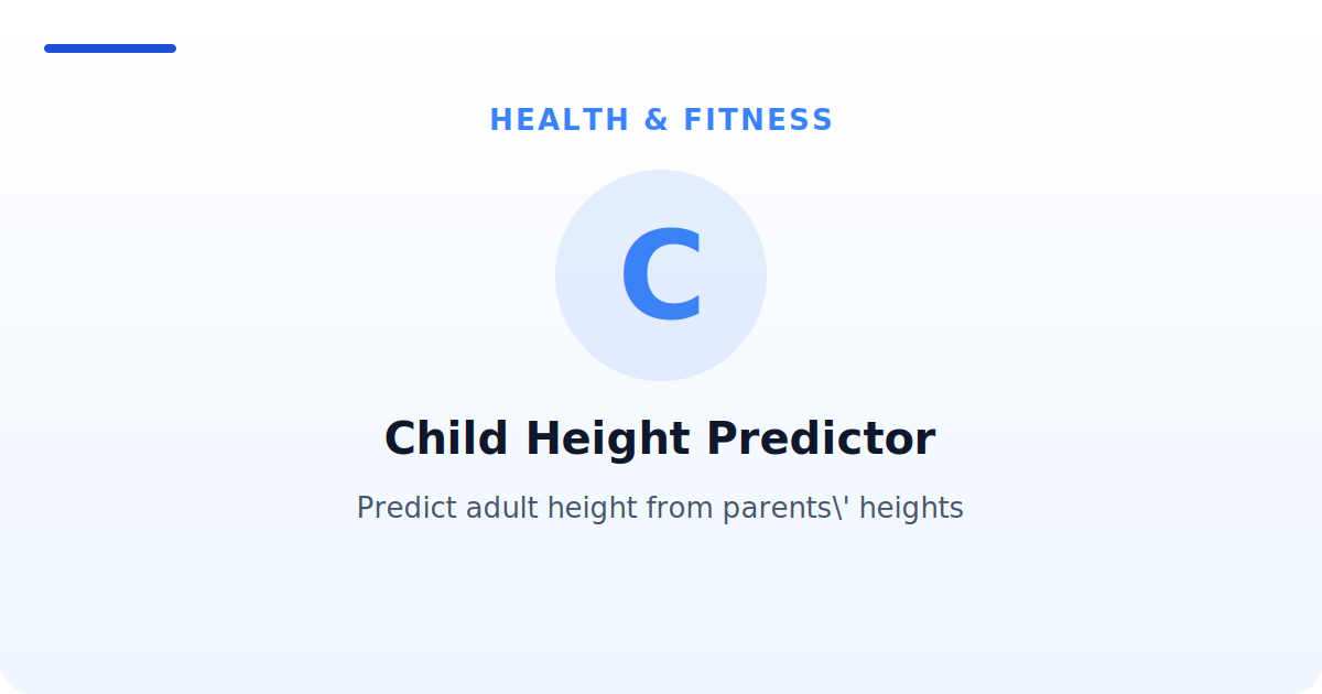 Child Height Predictor — Predict adult height from parents' heights