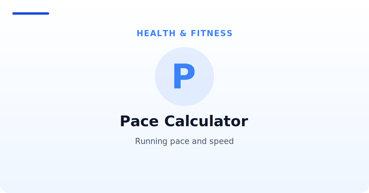 Pace Calculator — Running pace and speed