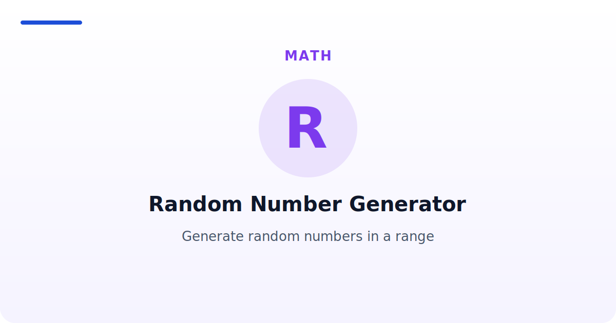 Random Number Generator — Generate random numbers in a range