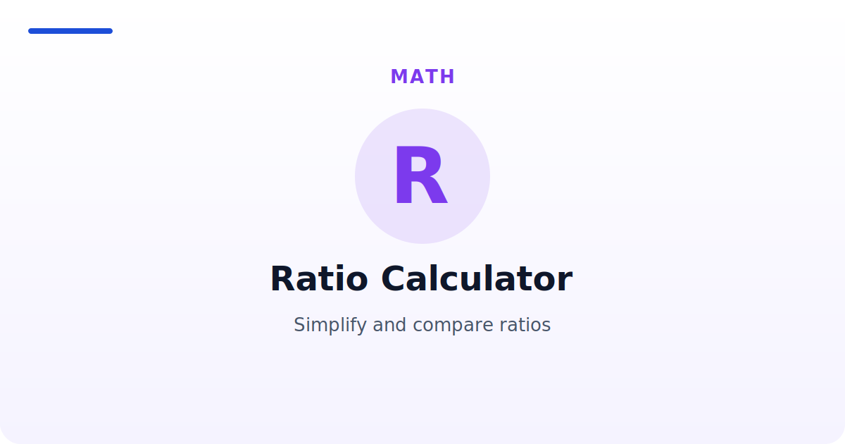Ratio Calculator — Simplify and compare ratios