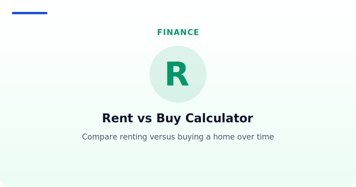 Rent vs Buy Calculator — Compare renting versus buying a home over time