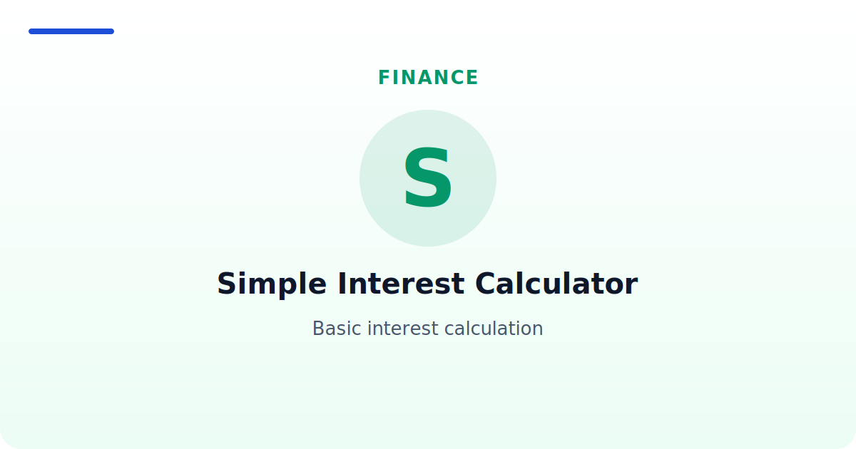 Simple Interest Calculator — Basic interest calculation