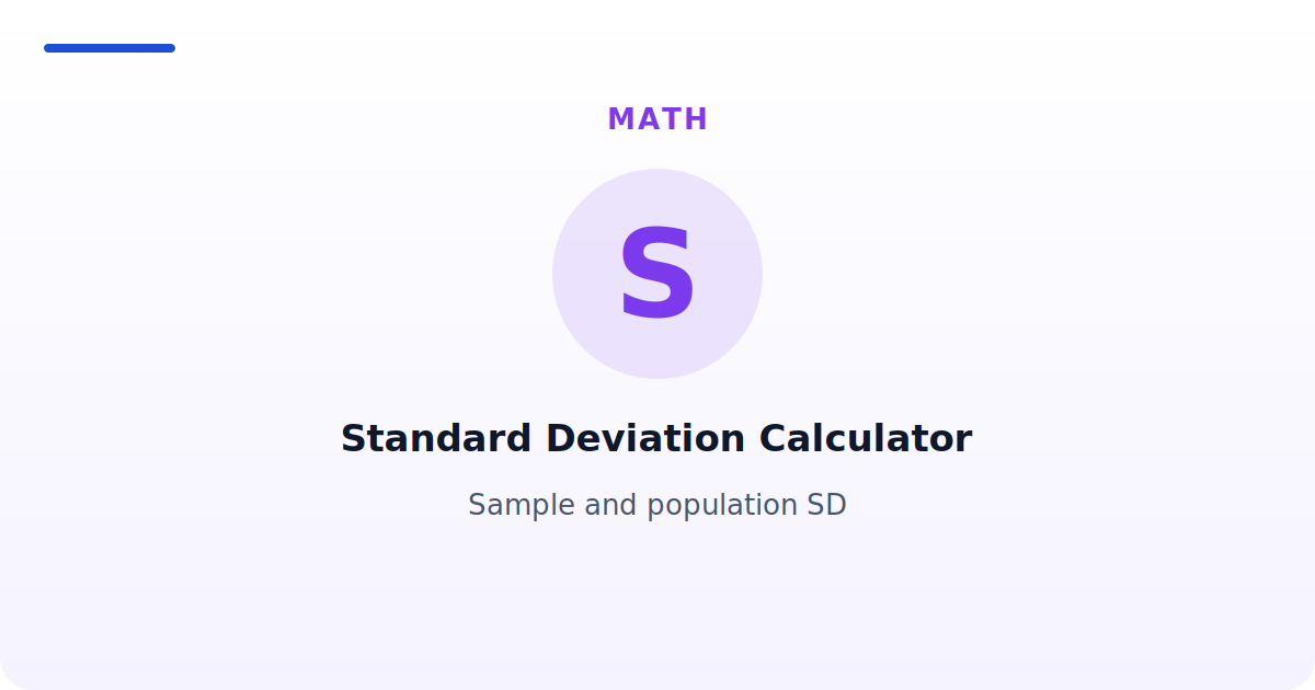 Standard Deviation Calculator — Sample and population SD