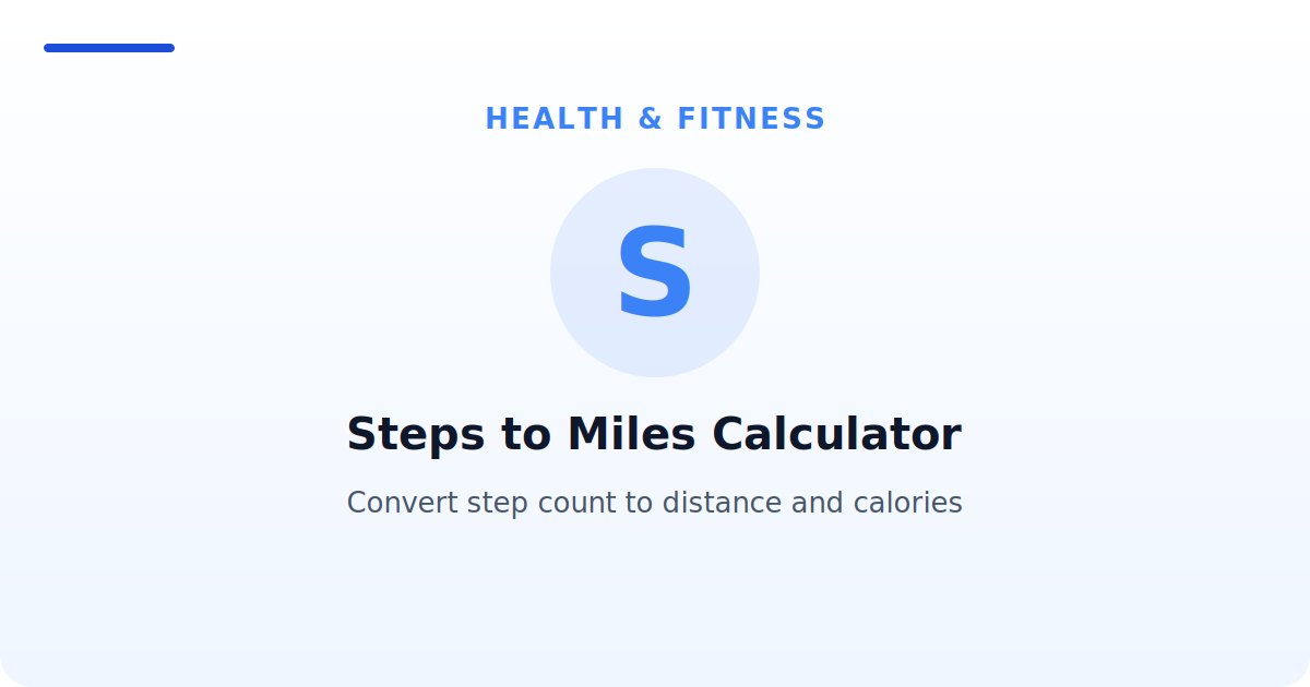 Steps to Miles Calculator — Convert step count to distance and calories