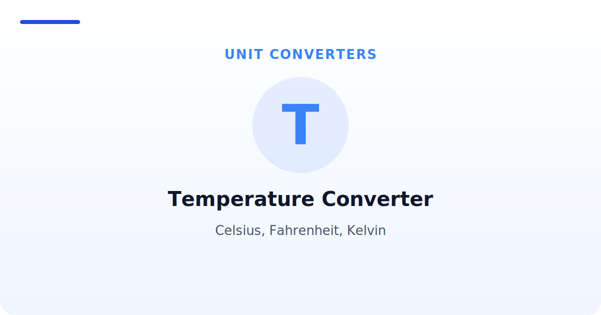 Temperature Converter — Celsius, Fahrenheit, Kelvin