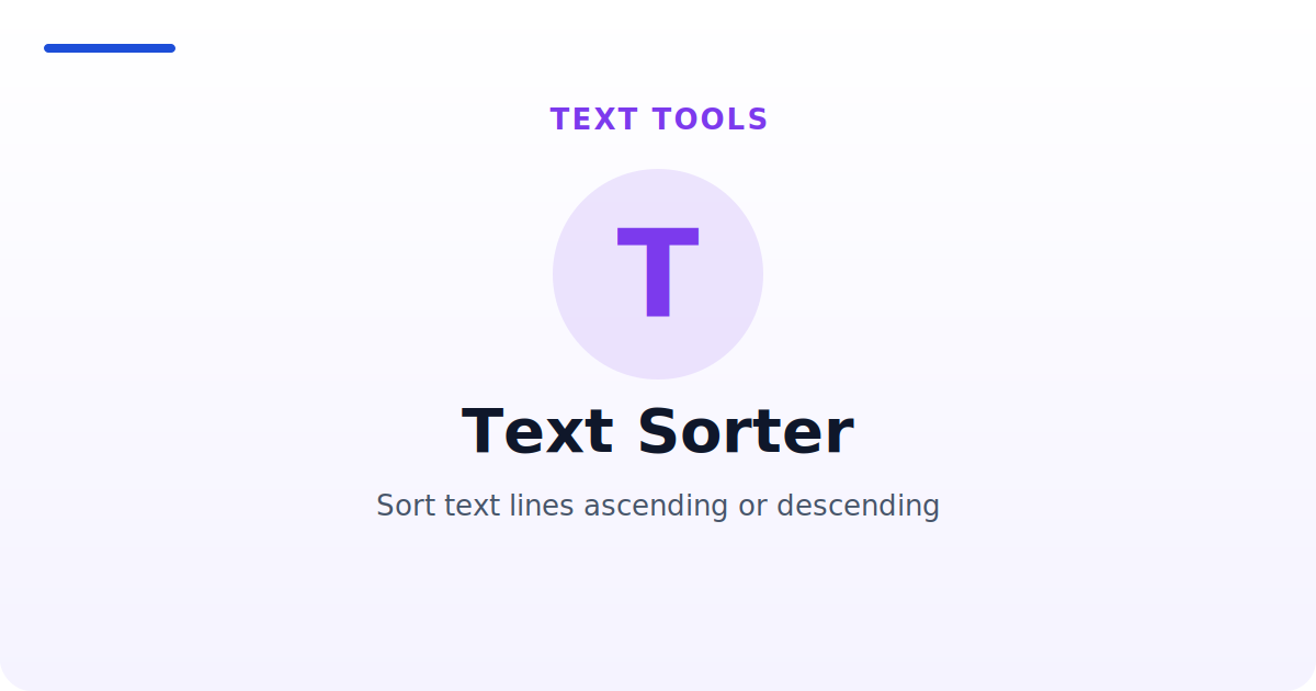 Text Sorter — Sort text lines ascending or descending