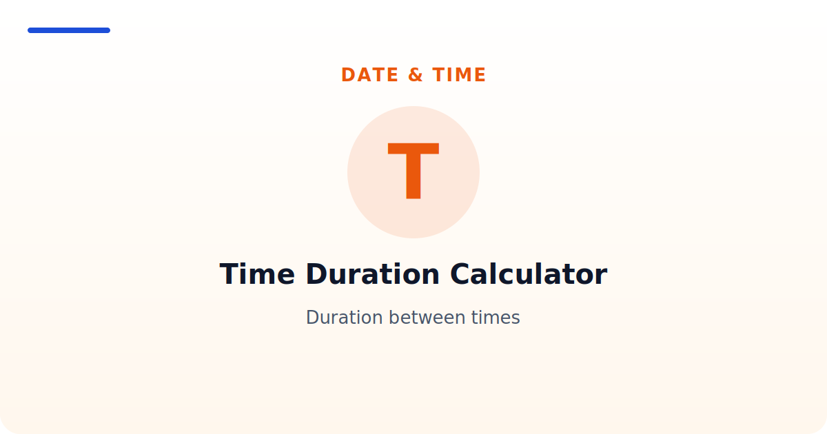 Time Duration Calculator — Duration between times