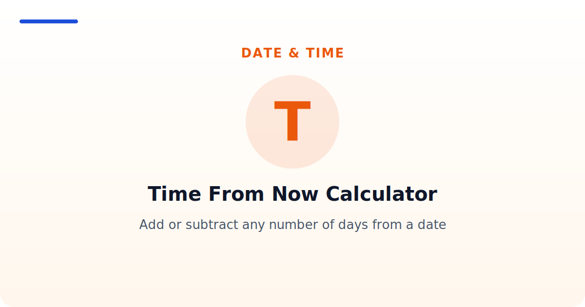 Time From Now Calculator — Add or subtract any number of days from a date