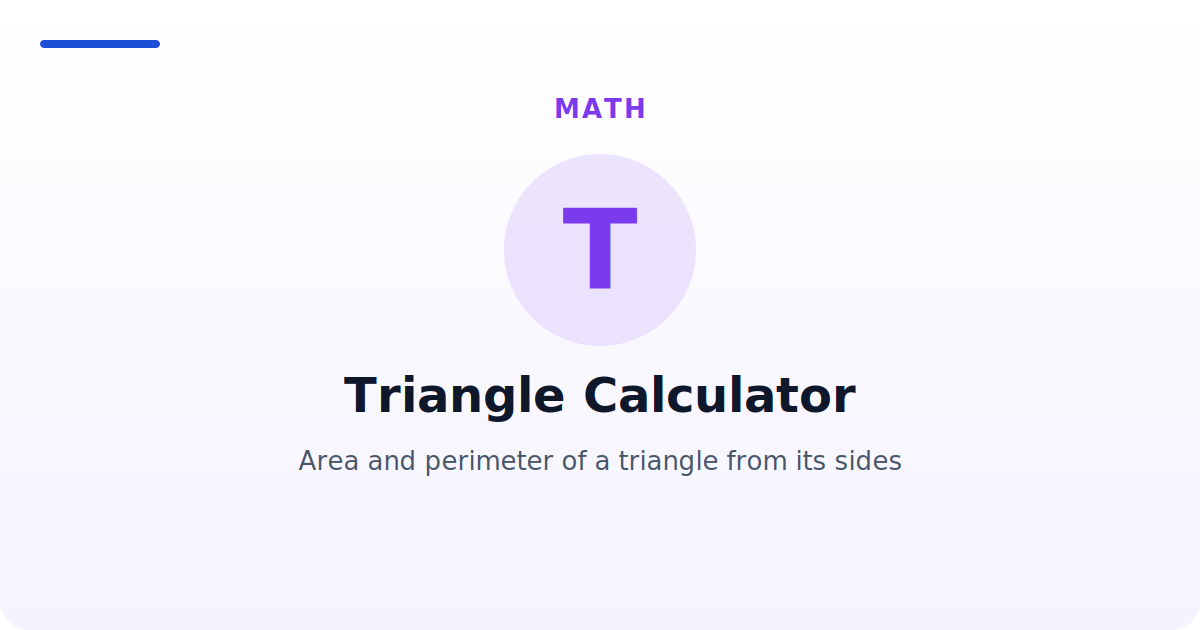 Triangle Calculator — Area and perimeter of a triangle from its sides