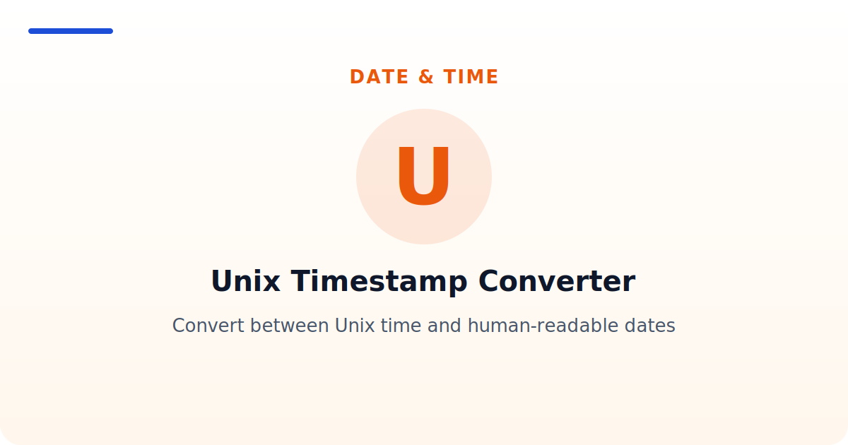 Unix Timestamp Converter — Convert between Unix time and human-readable dates
