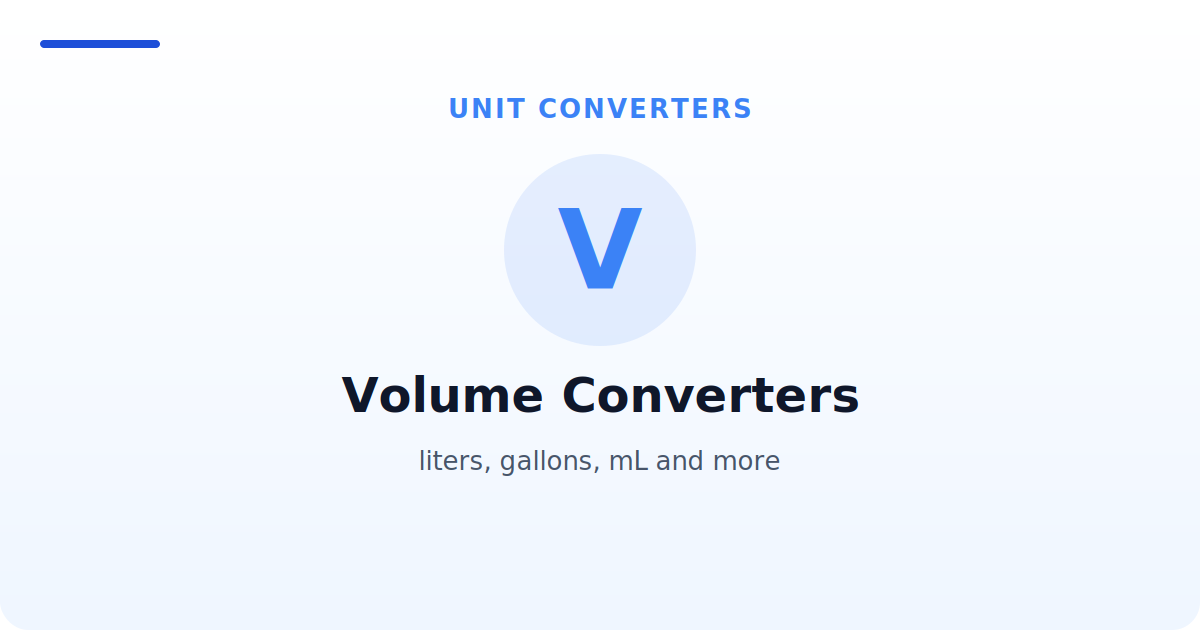 Volume Converters — liters, gallons, mL and more