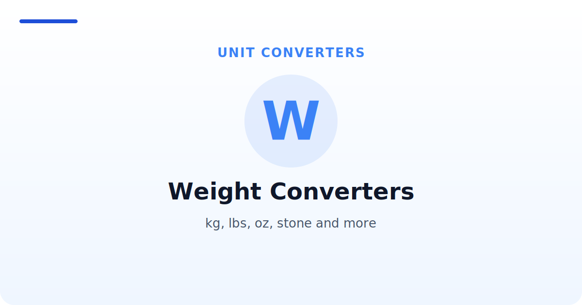 Weight Converters — kg, lbs, oz, stone and more