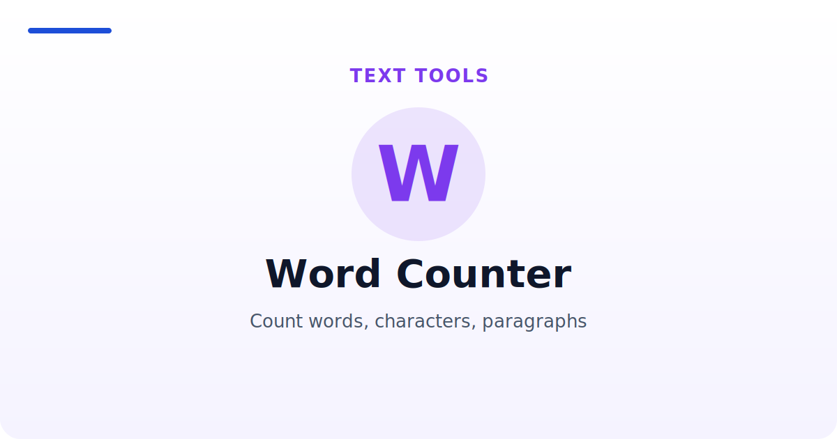 Word Counter — Count words, characters, paragraphs